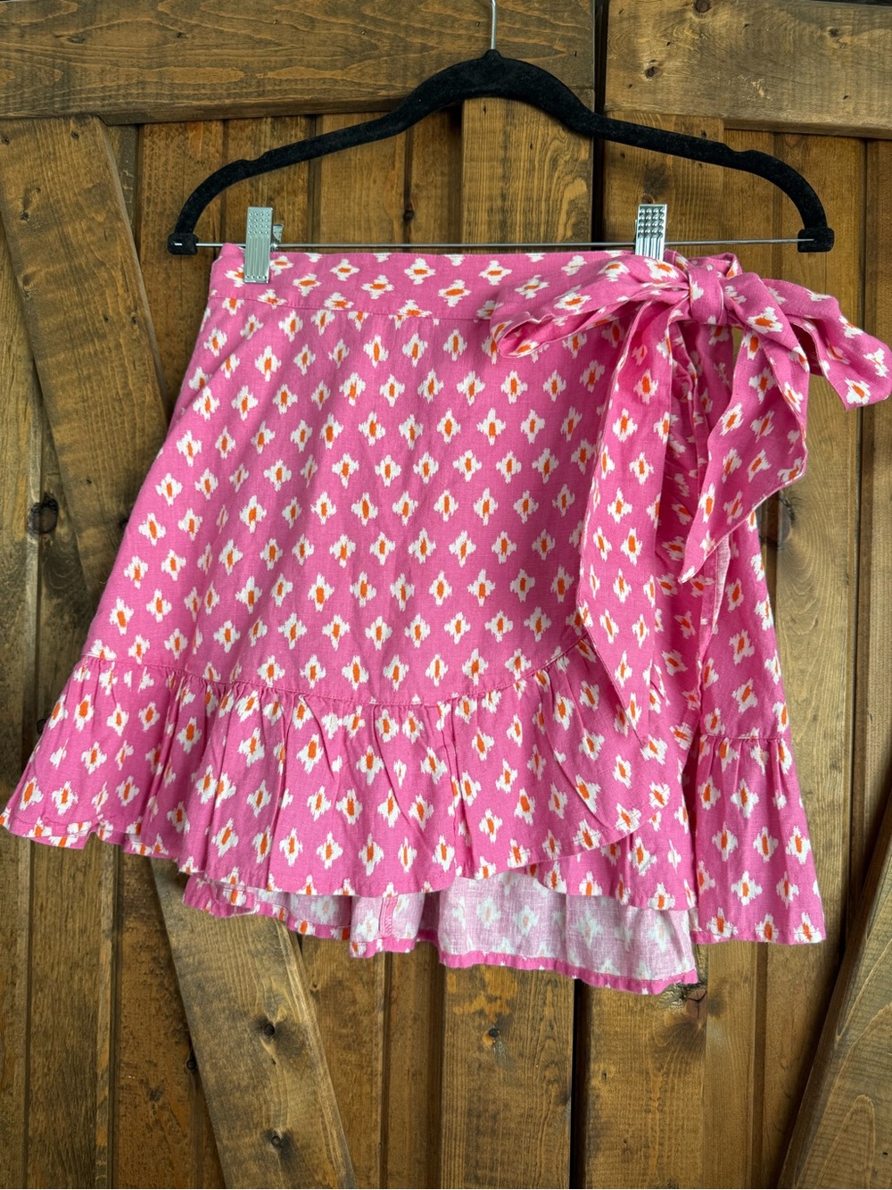 aerie Pink Print Wrap Mini Skirt with Tie